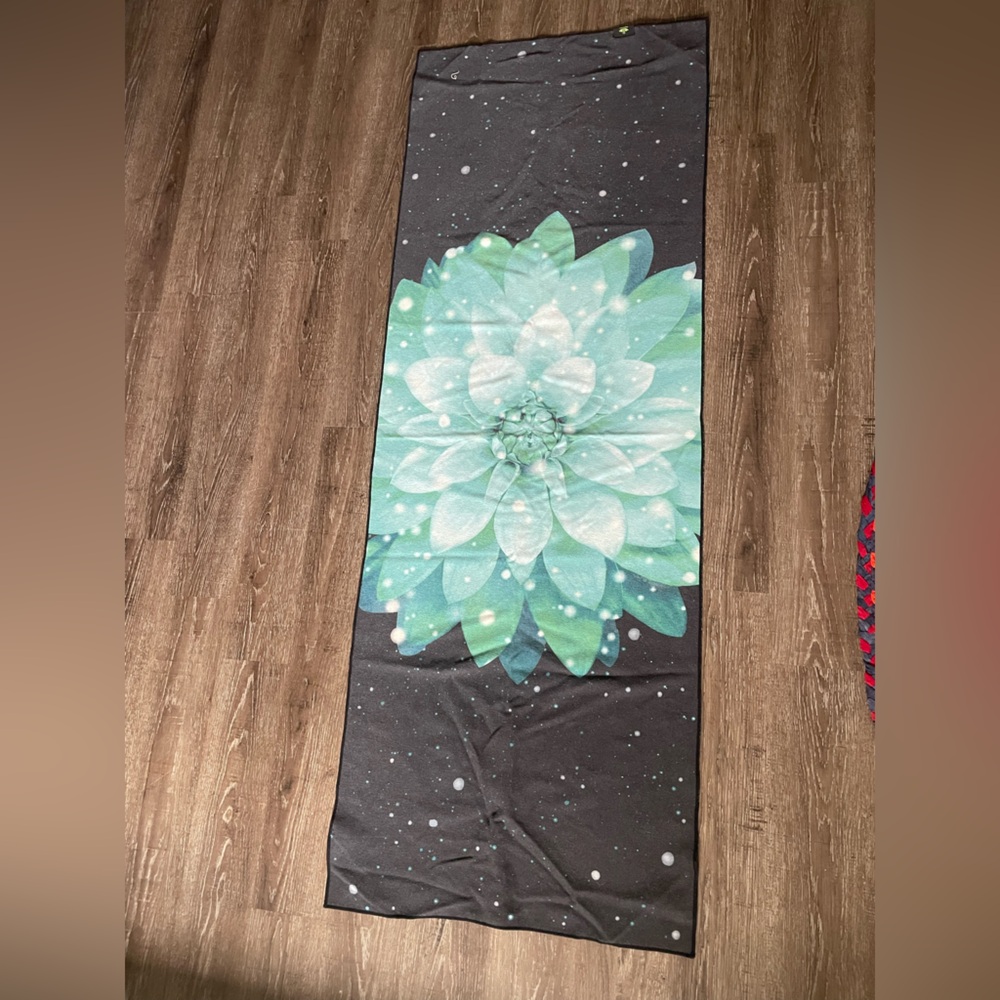 Floral Yoga Mat with Black Background